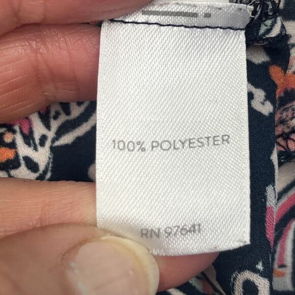 J Jill Popover Blouse Womens Size 2X Floral Multicolor V Neck Bell Sleeve Top - Picture 7 of 8